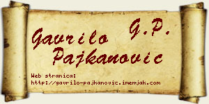 Gavrilo Pajkanović vizit kartica